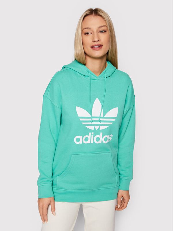 adidas adidas Суитшърт adicolor Trefoil HE6954 Зелен Regular Fit