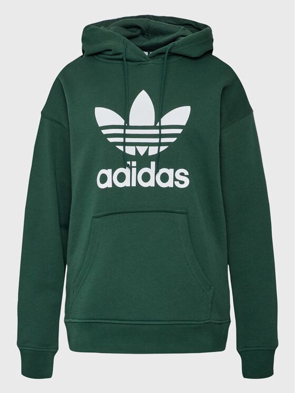 adidas adidas Суитшърт adicolor Trefoil HK9654 Зелен Regular Fit
