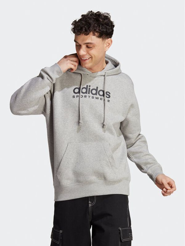 adidas adidas Суитшърт All SZN Fleece Graphic Hoodie IC9772 Сив Loose Fit