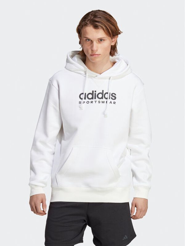 adidas adidas Суитшърт All SZN Fleece Graphic Hoodie IC9781 Бял Loose Fit