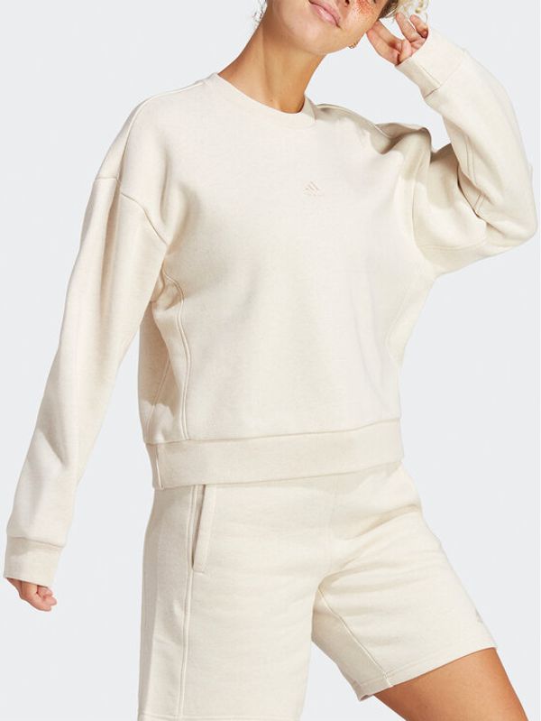 adidas adidas Суитшърт ALL SZN Fleece Sweatshirt IC6448 Бежов Loose Fit