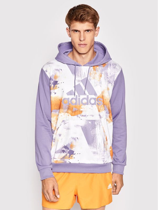 adidas adidas Суитшърт Allover Print Basketball H58461 Виолетов Regular Fit