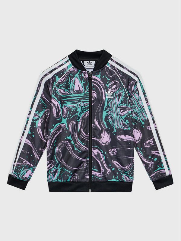 adidas adidas Суитшърт Allover Print HL9430 Черен Regular Fit