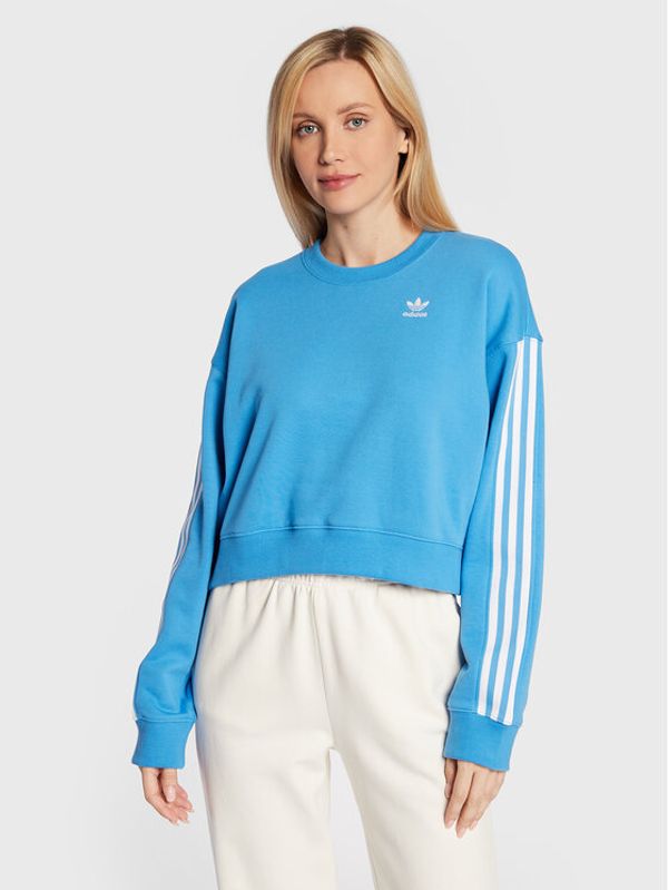 adidas adidas Суитшърт Allover Print HN3641 Син Relaxed Fit