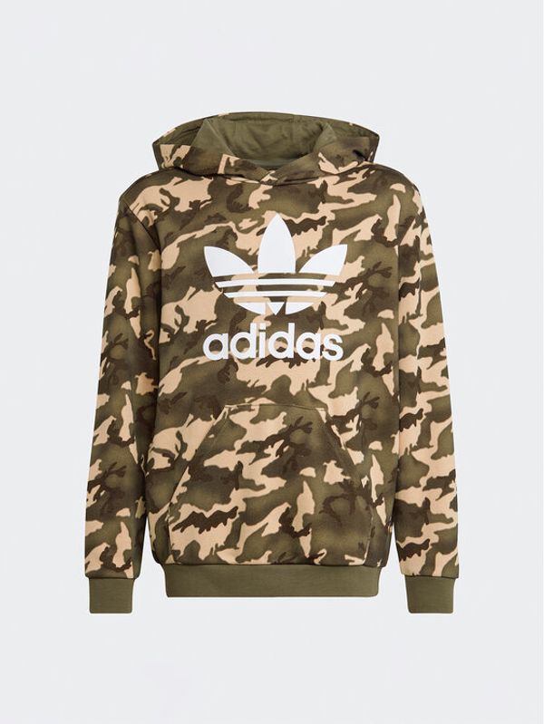 adidas adidas Суитшърт Camo Hoodie IC2193 Бежов Loose Fit