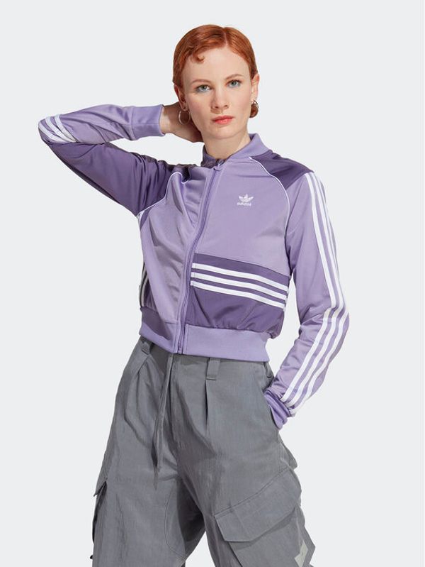 adidas adidas Суитшърт Crop Track Top IC2375 Виолетов