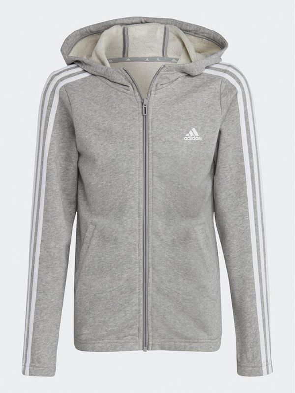 adidas adidas Суитшърт Essentials 3-Stripes IC3635 Сив Slim Fit