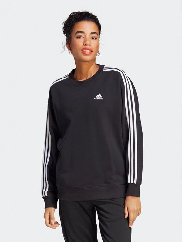 adidas adidas Суитшърт Essentials 3-Stripes Sweatshirt IC8766 Черен Loose Fit