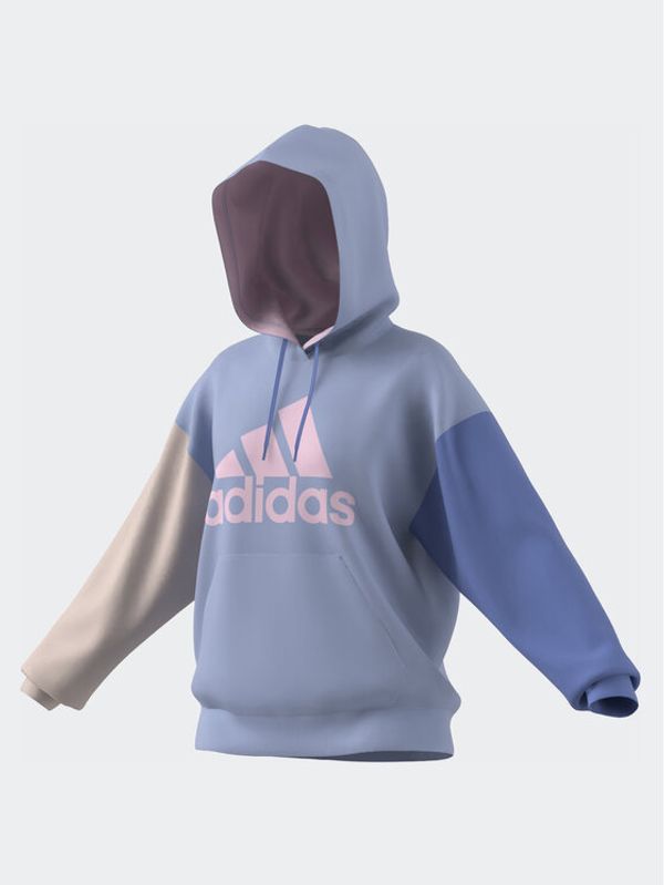 adidas adidas Суитшърт Essentials Big Logo Oversized French Terry Hoodie IC9870 Син Loose Fit