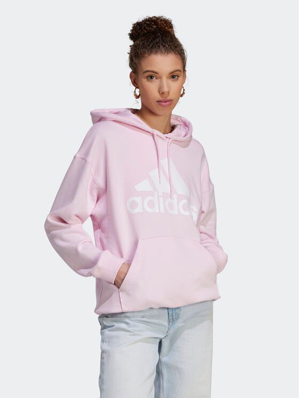 adidas adidas Суитшърт Essentials Big Logo Oversized French Terry Hoodie IL3319 Розов Loose Fit