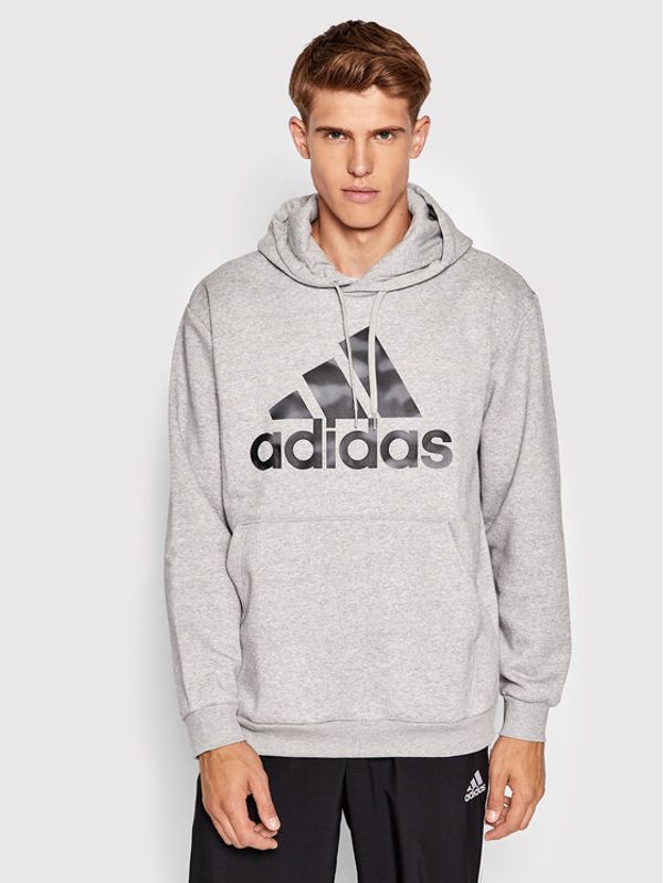 adidas adidas Суитшърт Essentials Camo Print HL6927 Сив Loose Fit