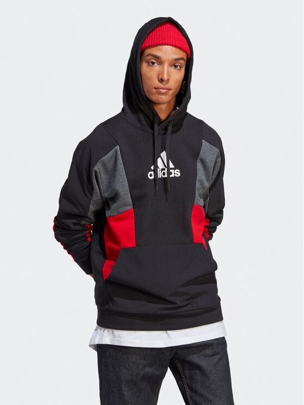 adidas adidas Суитшърт Essentials Colorblock Hoodie HY5929 Черен Regular Fit