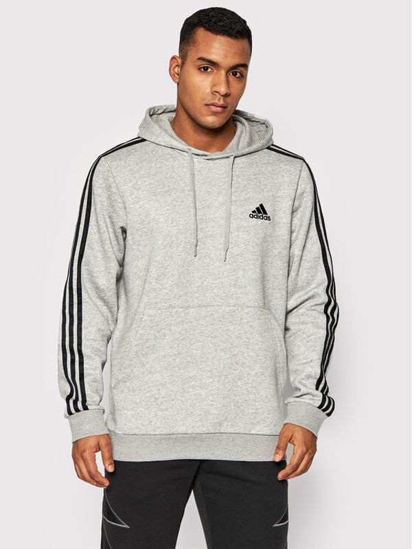 adidas adidas Суитшърт Essentials Fleece 3-Stripes GK9084 Сив Regular Fit