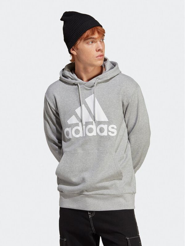 adidas adidas Суитшърт Essentials French Terry Big Logo Hoodie IC9364 Сив Regular Fit