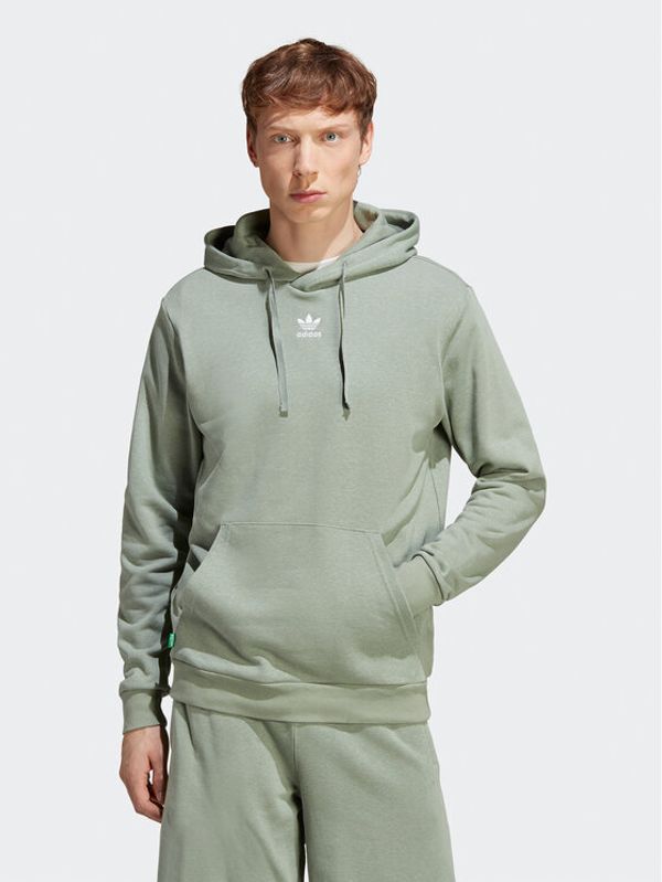 adidas adidas Суитшърт Essentials+ Made With Hemp Hoodie HR2962 Зелен Regular Fit