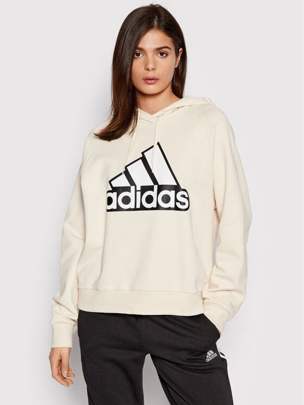 adidas adidas Суитшърт Essentials Outline Logo HC9179 Бежов Loose Fit