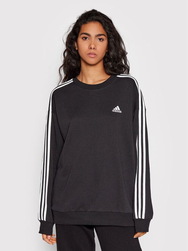 adidas adidas Суитшърт Essentials Studio HC9124 Черен Loose Fit