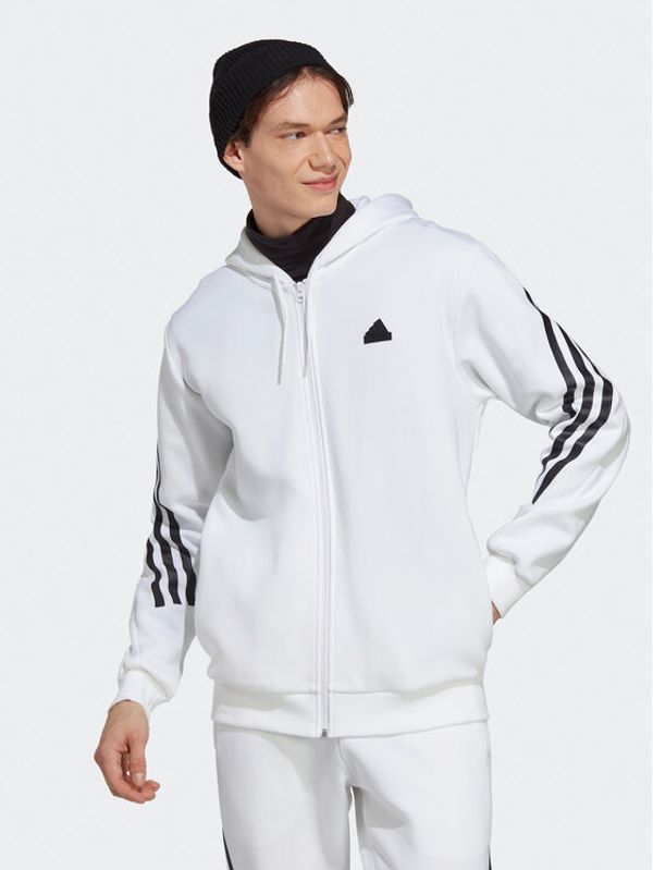 adidas adidas Суитшърт Future Icons 3-Stripes Full-Zip Hoodie IC8258 Бял Regular Fit