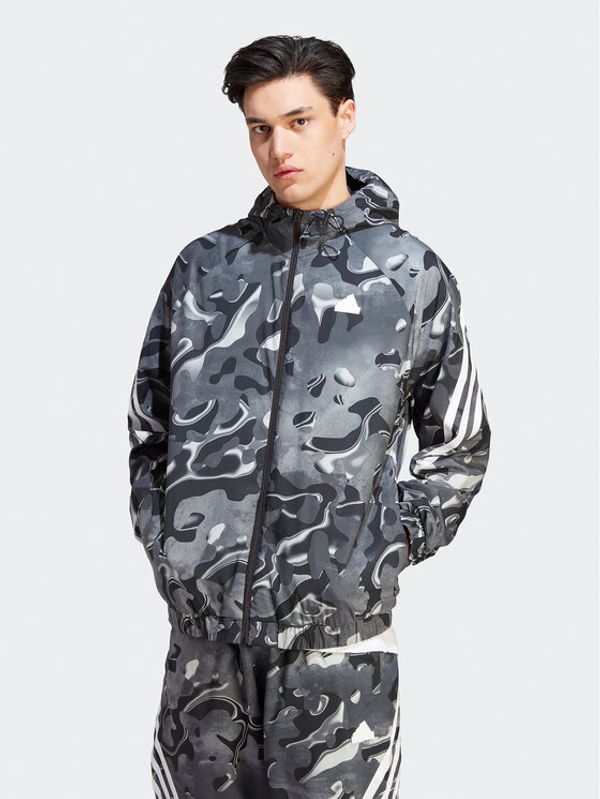 adidas adidas Суитшърт Future Icons Allover Print IJ8843 Сив Regular Fit