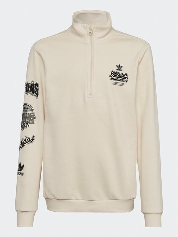 adidas adidas Суитшърт Graphic Half-Zip Sweatshirt HK2844 Бежов Regular Fit
