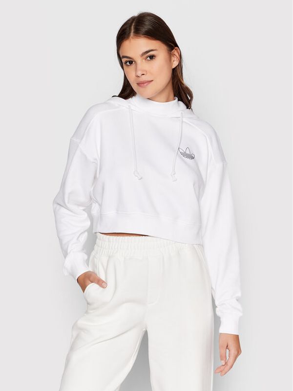 adidas adidas Суитшърт HK5170 Бял Loose Fit