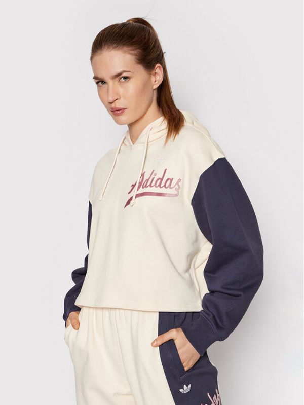 adidas adidas Суитшърт Moder B-Ball HD9782 Бежов Relaxed Fit