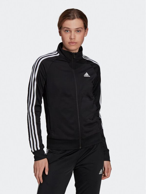 adidas adidas Суитшърт Primegreen Essentials Warm-Up Slim 3-Stripes Track Top H48443 Черен Slim Fit