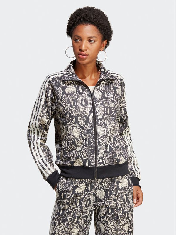 adidas adidas Суитшърт Python Allover Print Track Top IC6082 Черен Regular Fit