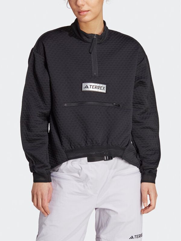 adidas adidas Суитшърт Terrex Utilitas Half-Zip Fleece Jacket HN5271 Черен Regular Fit