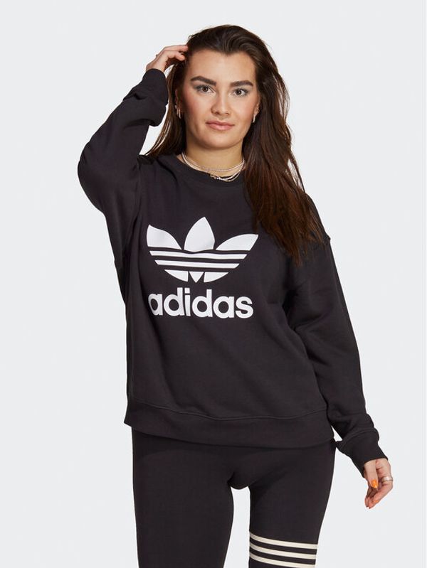 adidas adidas Суитшърт Trefoil Crew IB7431 Черен Regular Fit