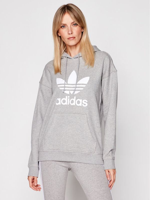 adidas adidas Суитшърт Trefoil FM3304 Сив Regular Fit