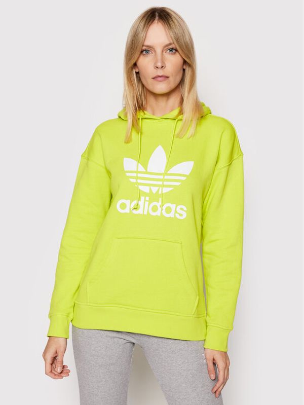 adidas adidas Суитшърт Trefoil HE6950 Зелен Regular Fit