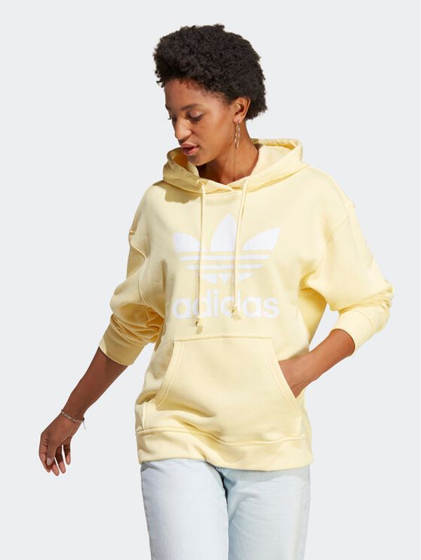 adidas adidas Суитшърт Trefoil Hoodie IB7434 Жълт Regular Fit