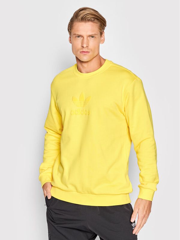 adidas adidas Суитшърт Trefoil Series Street Crew HK2795 Жълт Regular Fit