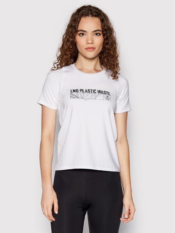 adidas adidas Тениска от техническо трико Parley HA4299 Бял Loose Fit