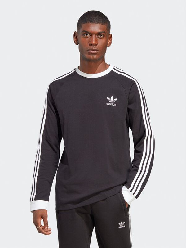adidas adidas Тениска с дълъг ръкав Adicolor Classics 3-Stripes Long-Sleeve Top IA4877 Черен Slim Fit