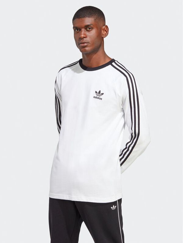 adidas adidas Тениска с дълъг ръкав Adicolor Classics 3-Stripes Long-Sleeve Top IA4879 Бял Slim Fit