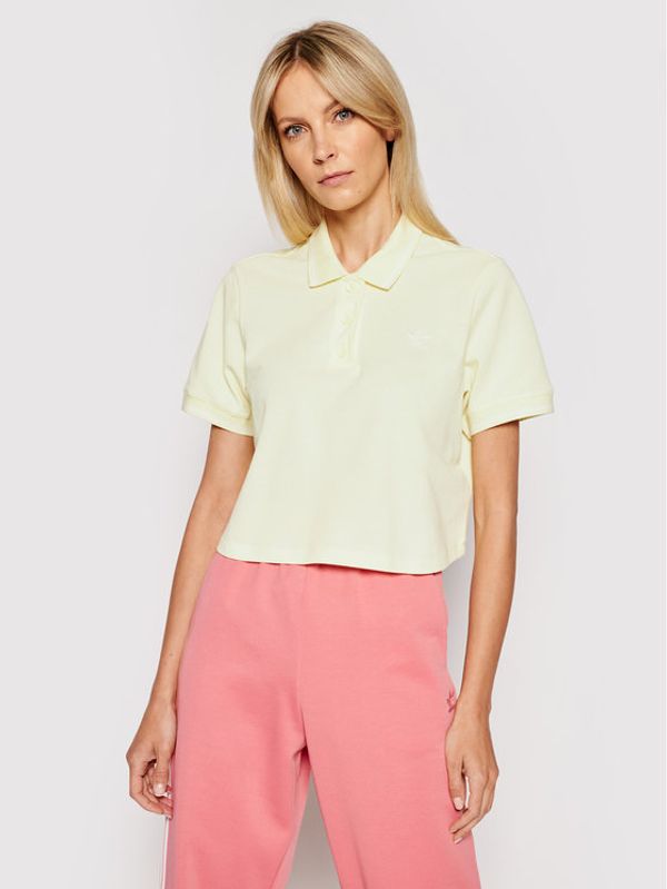 adidas adidas Тениска с яка и копчета Tennis Luxe H56469 Жълт Regular Fit