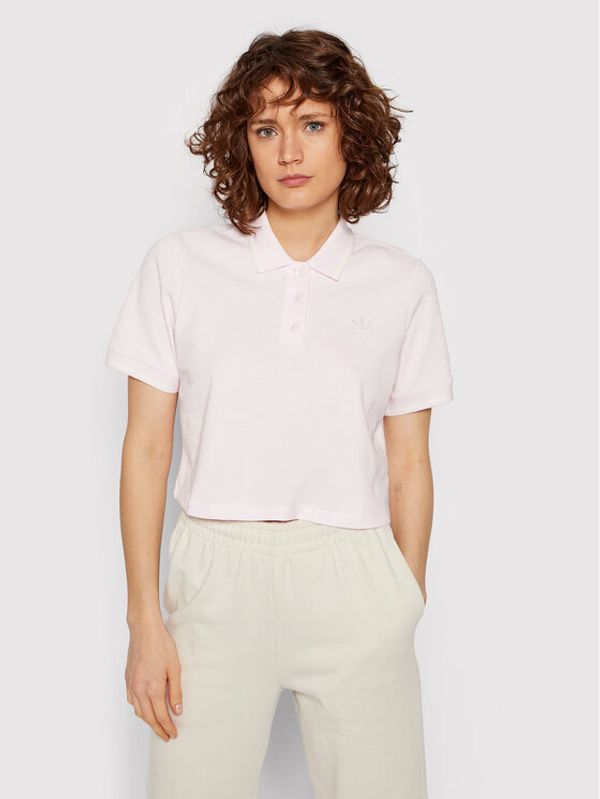 adidas adidas Тениска с яка и копчета Tennis Luxe H56470 Розов Relaxed Fit