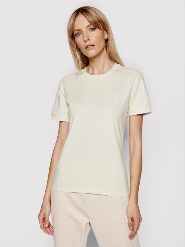 adidas adidas Тишърт 3 Stripes GN2786 Бежов Regular Fit