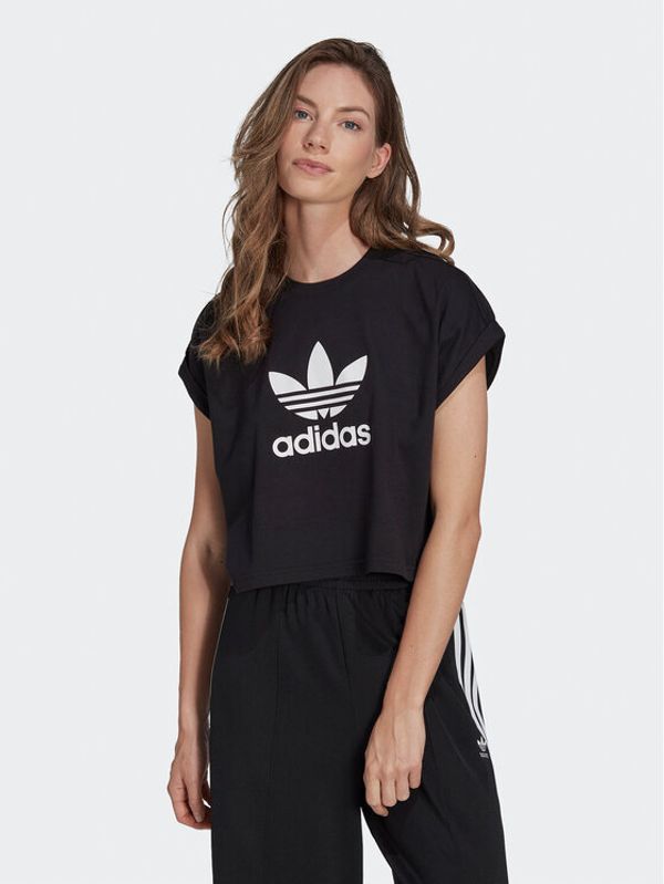 adidas adidas Тишърт Adicolor Classics Short Trefoil T-Shirt IB1406 Черен Oversize