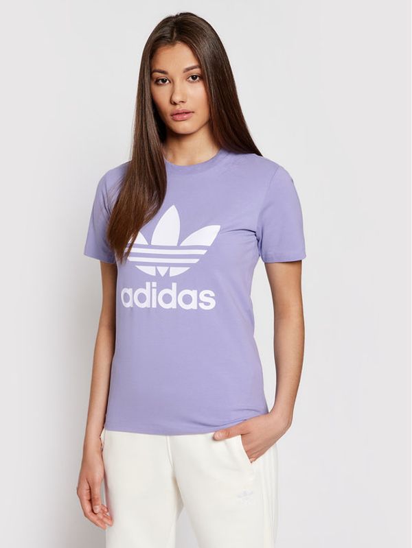 adidas adidas Тишърт adicolor Classics Trefoil GN2905 Виолетов Regular Fit
