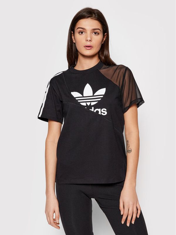 adidas adidas Тишърт adicolor Split Trefoil HC7039 Черен Regular Fit