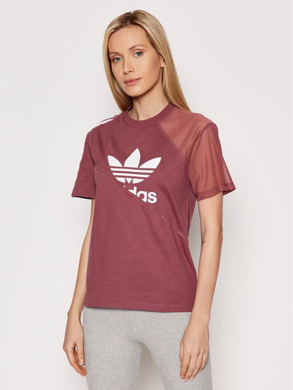 adidas adidas Тишърт adicolor Split Trefoil HC7044 Розов Regular Fit