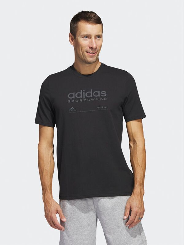 adidas adidas Тишърт adidas Lounge Graphic T-Shirt H49669 Черен Regular Fit