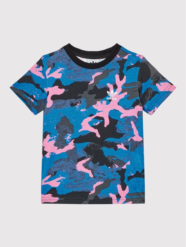 adidas adidas Тишърт Allover Print Camo HK0287 Син Regular Fit