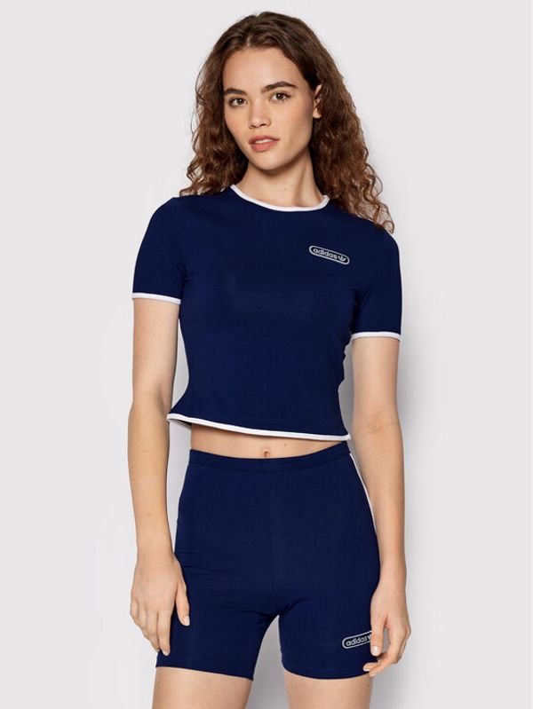 adidas adidas Тишърт Binding Details HL6569 Тъмносин Slim Fit