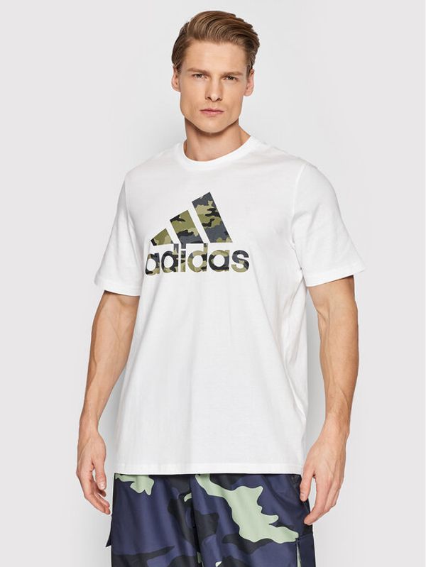adidas adidas Тишърт Camo Bos HE2371 Бял Regular Fit