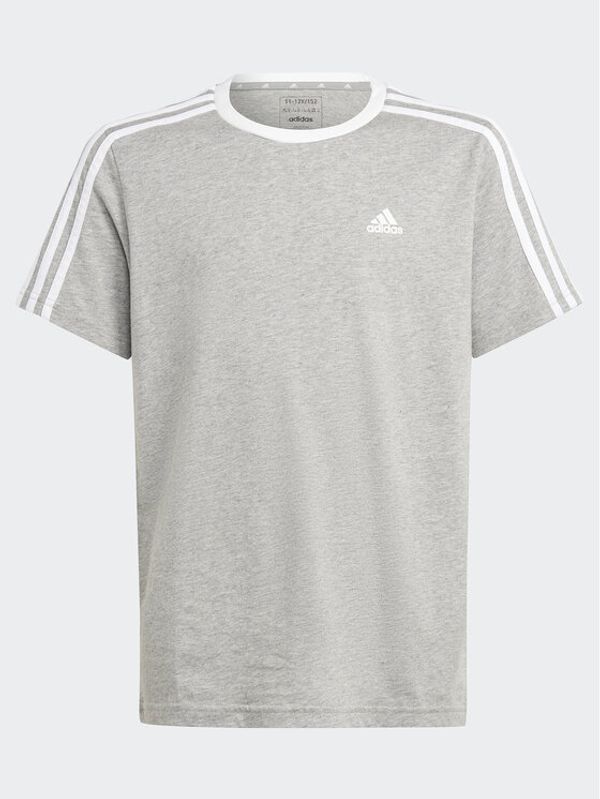 adidas adidas Тишърт Essentials 3-Stripes Cotton Loose Fit Boyfriend T-Shirt IC3637 Сив Loose Fit
