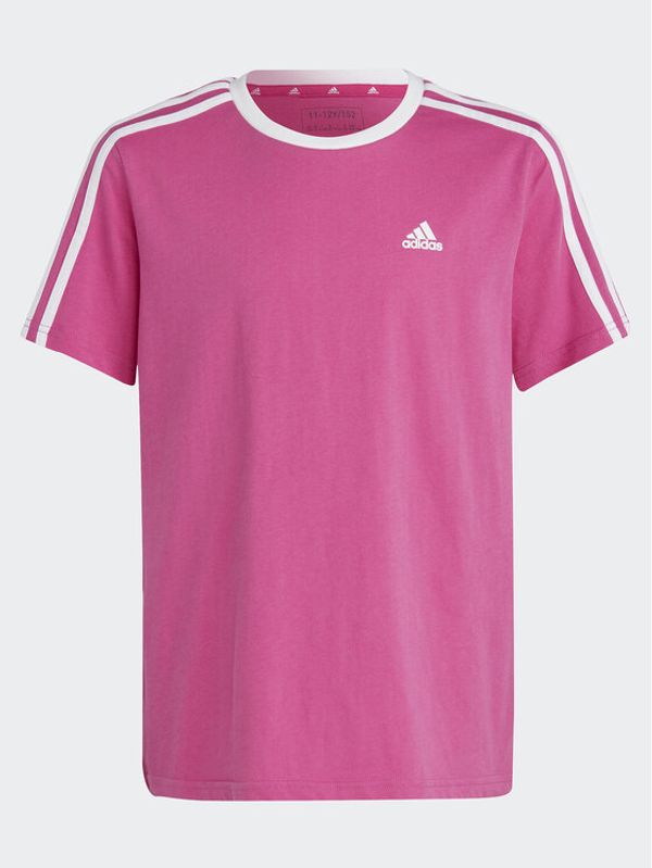 adidas adidas Тишърт Essentials 3-Stripes Cotton Loose Fit Boyfriend T-Shirt IC3639 Розов Loose Fit